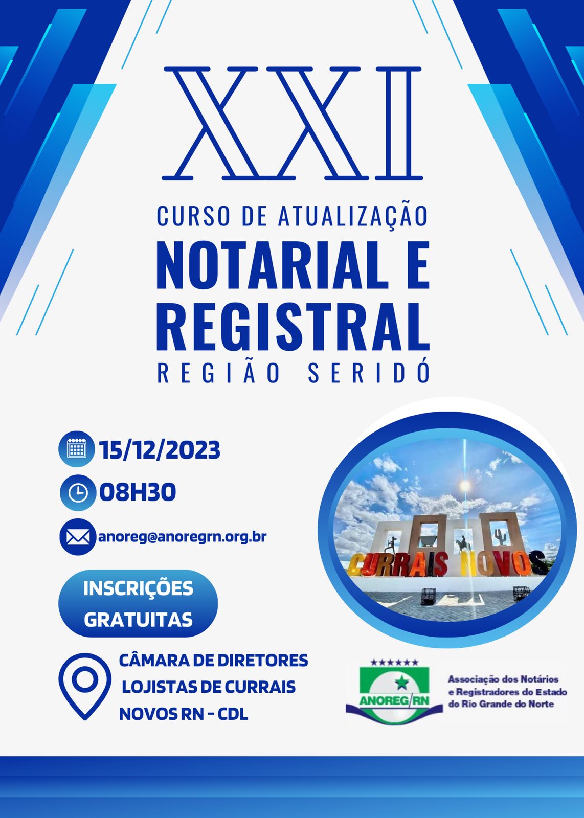 XXI Curso de Atualização Notarial e Registral - Dia 15/12 - Currais Novos/RN