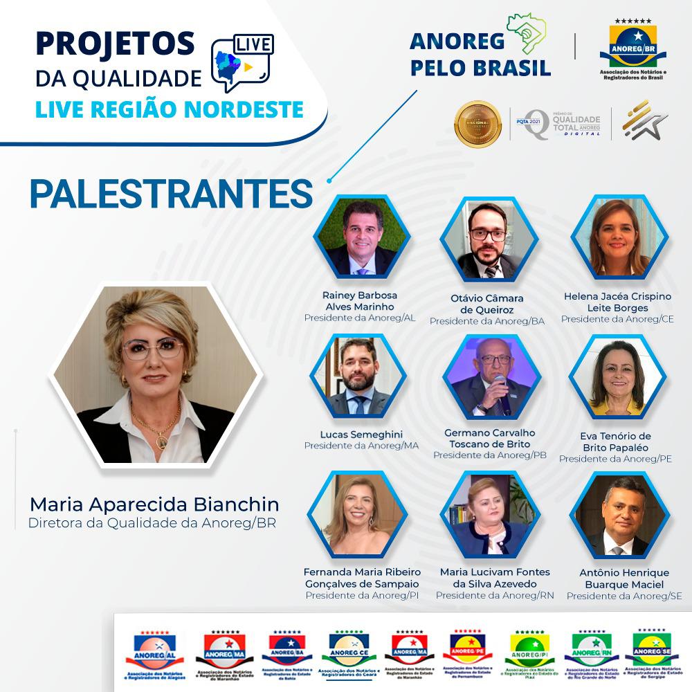 Anoreg Brasil fará live sobre projetos de qualidade aos cartorários do Nordeste